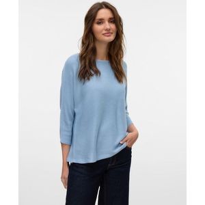 Gebreide Trui - Boothals - 3/4 Mouwen - Vleermuismouwen - Polyester Viscose Wol