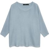 Gebreide Trui - Boothals - 3/4 Mouwen - Vleermuismouwen - Polyester Viscose Wol