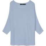 Gebreide Trui - Boothals - 3/4 Mouwen - Vleermuismouwen - Polyester Viscose Wol