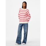 Pieces - Pcfanni Ls O-neck - Gebreide Trui - Wit - Lange Mouwen