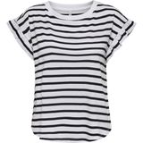 ONLY - ONLGRAPE T-shirt - Korte Mouwen - Ronde Hals - Katoen en Modal - Ruches