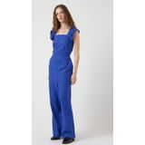 Y.A.S - Wide Leg Jumpsuit - Blauw - Mouwloos - Viscose en Linnen