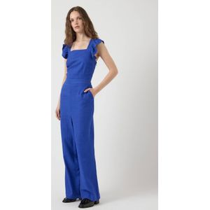 Y.A.S - Wide Leg Jumpsuit - Blauw - Mouwloos - Viscose en Linnen