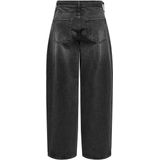 Only - Onlgianna Mw Straight - Jeans - Washed Black - 100% Katoen