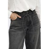 Only - Onlgianna Mw Straight - Jeans - Washed Black - 100% Katoen