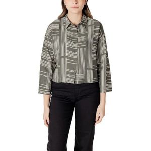 Jacqueline de Yong - Blouse - Groen - Knoopsluiting - Lange Mouwen