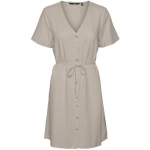 Vero Moda - Vmmymilo Ss V-hals Jurk - Korte Jurk - Zilvervoering