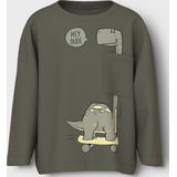 NAME IT NMMVILIAN 2P LS RLX TOP Jongens T-shirt - Bright White Dusty Olive
