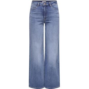 JDY - Wide Fit Jeans - Blauw - Katoen - High Waist