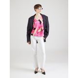 Only - Tanktop - Multikleur - Katoen - V-hals - Korte Mouwen