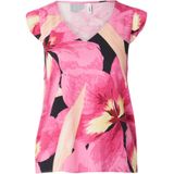 Only - Tanktop - Multikleur - Katoen - V-hals - Korte Mouwen