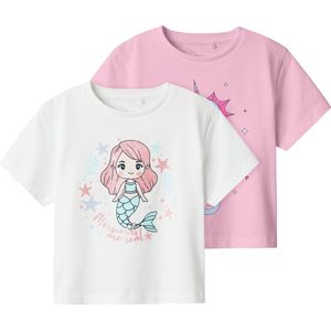 T-shirts - 2-Pack - Katoen/Elastaan - Pigment Print - Regular Fit