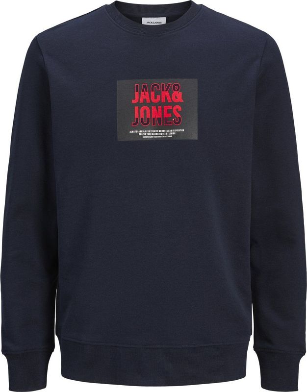 Jack&jones Plus Jjhudson Sweat Crew Neck Pls Heren Trui - Sky Captain