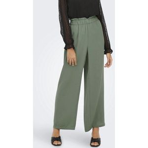 Broek met Wijde Pijpen - Zwart - Katoen - High Waist