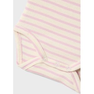 Romper - Lange Mouwen - Ribgebreid - Verticaal Gestreept - Drukknoopsluiting