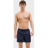 Jack & Jones - Maui Blocked Zip - Zwemshort - Navy - Rood - Wit