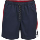 Jack & Jones - Maui Blocked Zip - Zwemshort - Navy - Rood - Wit
