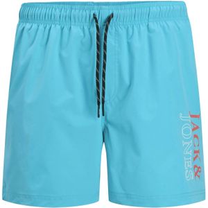 Jack & Jones - zwemshort - turquoise - katoen - double logo