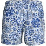 Jack & Jones - Heren Zwemshort - Wit Blauw - Azulejo Print - Comfortabel