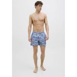 Jack & Jones - Heren Zwemshort - Wit Blauw - Azulejo Print - Comfortabel