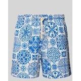 Jack & Jones - Heren Zwemshort - Wit Blauw - Azulejo Print - Comfortabel