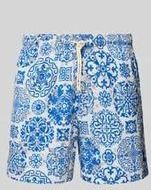 Jack & Jones - Heren Zwemshort - Wit Blauw - Azulejo Print - Comfortabel