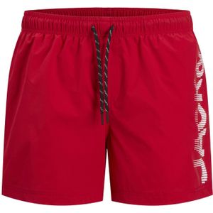JACK & JONES Maui zwemshorts met logo voor heren, Rood - Wit, S