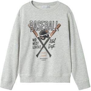 Name It kids jongens trui DEMMO Light Grey Melange Regular Fit