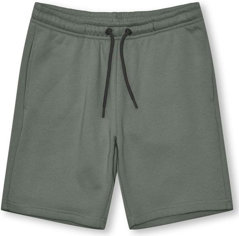 ONLY & SONS JUNIOR - Sweatstof Shorts - Groen - Regular Fit