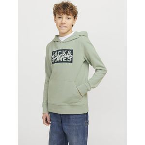 Sweater - Geribd - Capuchon - Logoprint - Sweatstof - Normale Pasvorm