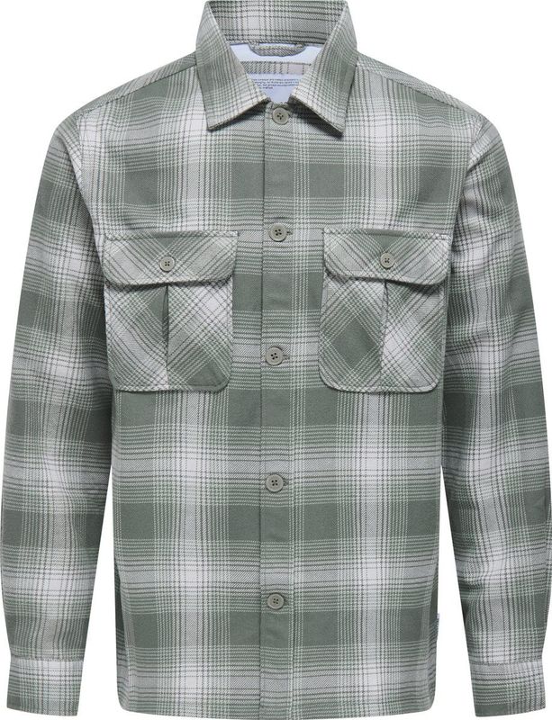 Only & Sons - Onscedric Life Check - Overhemd - Castor Gray - Mannen