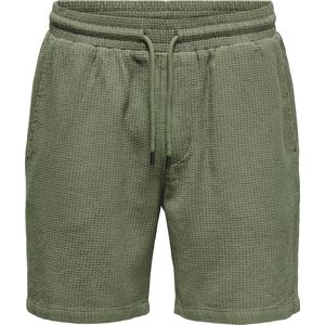 ONLY&SONS - ONSBERTIL WAFFLE SHORTS - Bermuda Shorts - Groen - Katoen - Regular Fit
