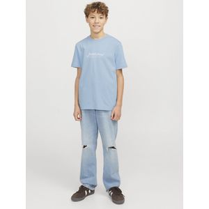JACK & JONES Junior - T-shirt - Blauw - Katoen - Korte Mouwen