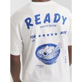 JACK & JONES - T-shirt - Blauw - Katoen - Motiefprint