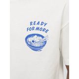 JACK & JONES - T-shirt - Blauw - Katoen - Motiefprint