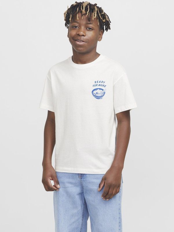 JACK & JONES - T-shirt - Blauw - Katoen - Motiefprint