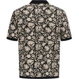 ONLY - Ecru Dessin Polo - Katoen - Korte Mouwen - Klassieke Kraag