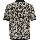 ONLY - Ecru Dessin Polo - Katoen - Korte Mouwen - Klassieke Kraag