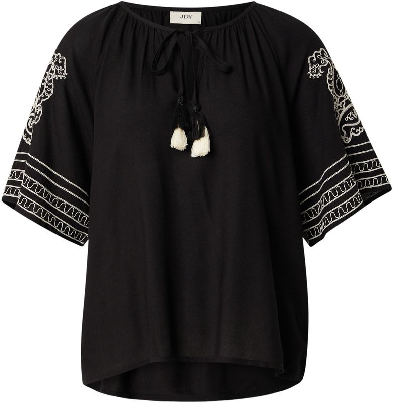 Jacqueline de Yong - Jdyrisso Life Bianca Blouse - Black/tapioca - 100% Viscose