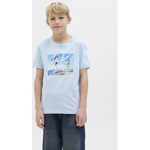 Jack & Jones Junior - T-shirt - Korte Mouwen - Col Rond - Blauw - Katoen