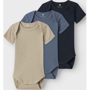 Rompertje - Biologisch Katoen - Korte Mouwen - Amerikaanse Halslijn - Groen