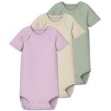 Romper - Gestreept - 3-Pack - Ribgebreide Stof - Korte Mouwen