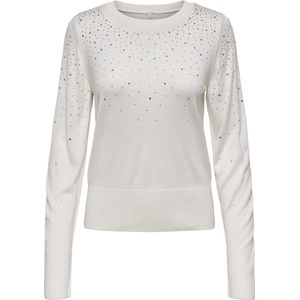 Only - Onlsolita Ls Stone Detail o-Neck Ex Knt - Dames - Gebreide Truien