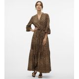 Vmzera - Lange Jurk - Maxi Lengte - V-Hals - 3/4 Wijde Mouwen