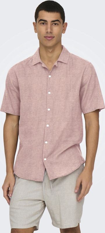 Overhemd - Effen - Katoen - Knoopsluiting - Kentkraag - Kwartmouw