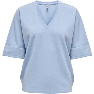 Only T-shirt Onlivy Glitter V-neck Top Cs Jr 15347713 Soft Chambray/silver Gli Dames Maat - M