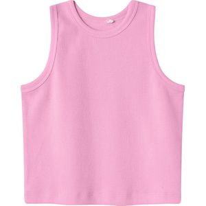 Ribgebreid Crop Top - Gestreept - Korte Mouwen - Ronde Hals - Comfortabele Pasvorm