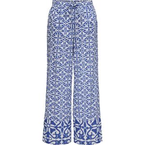 JDY - Wijde Broek - Blauw - Met Witte Print