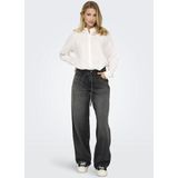 Only - Onlgianna Mw Straight - Jeans - Washed Black - 100% Katoen