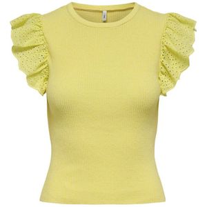 ONLY - ONLSIA - Top - Geel - Aansluitende Pasvorm - Broderie
